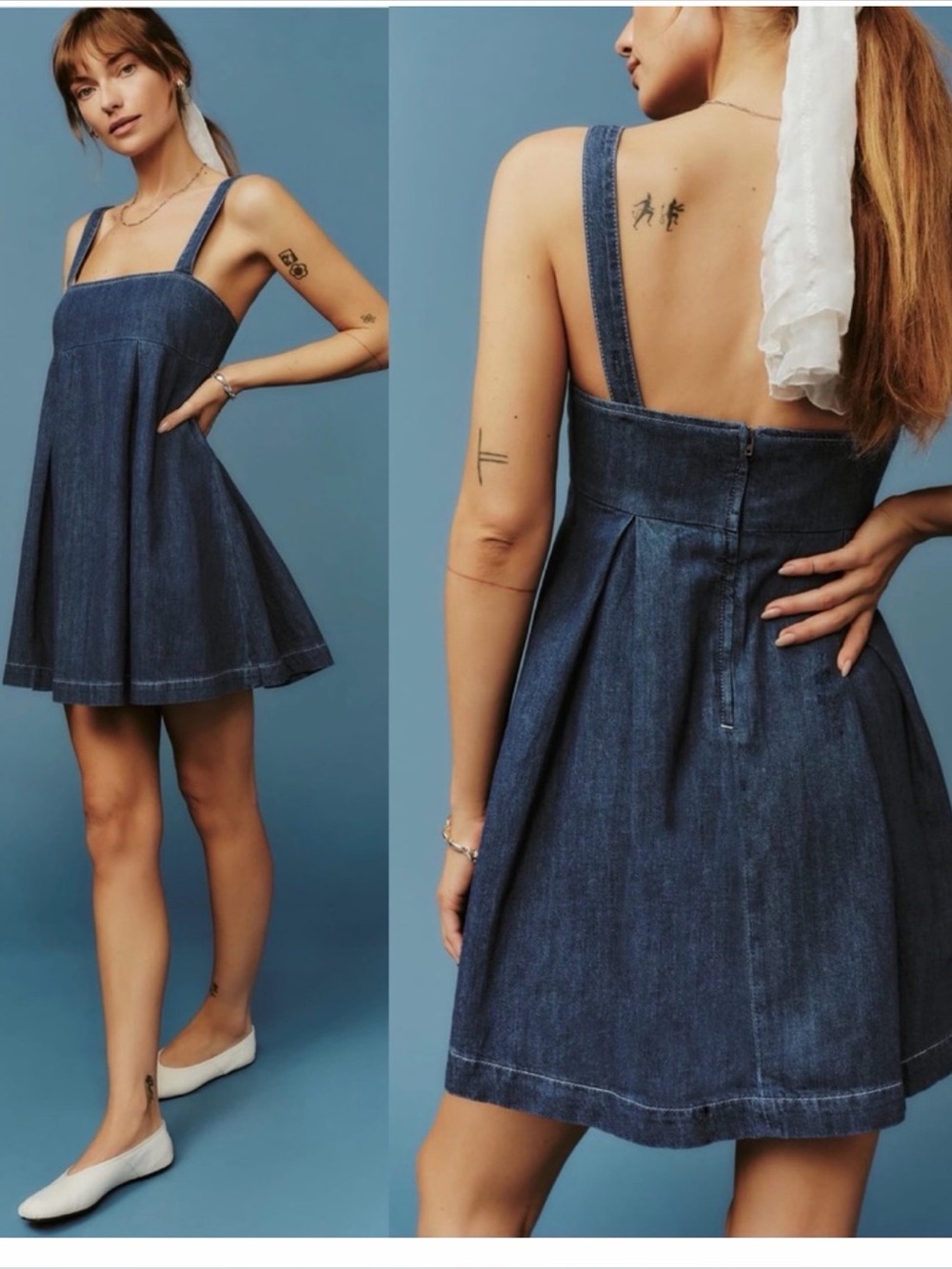 NWT Reformation Cecil Denim Mini Dress-Size 10